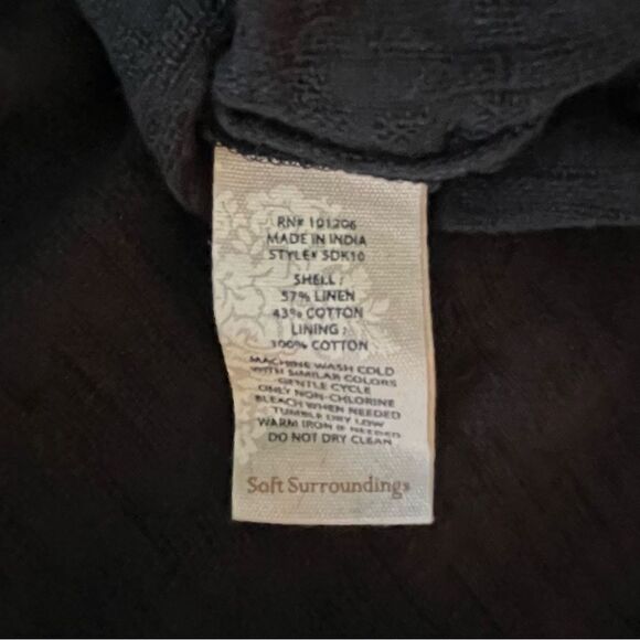 Soft Surroundings Gauze Tunic Top 2X Linen Cotton Textured Short Sleeve Crewneck - Picture 6 of 7